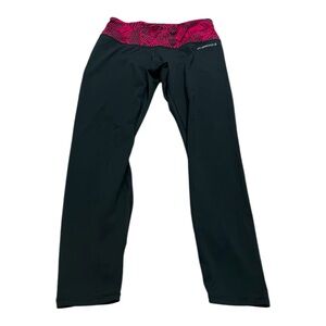 Brooks Running Tights, Women’s Size Small, Black And Maroon, Reflective Markings